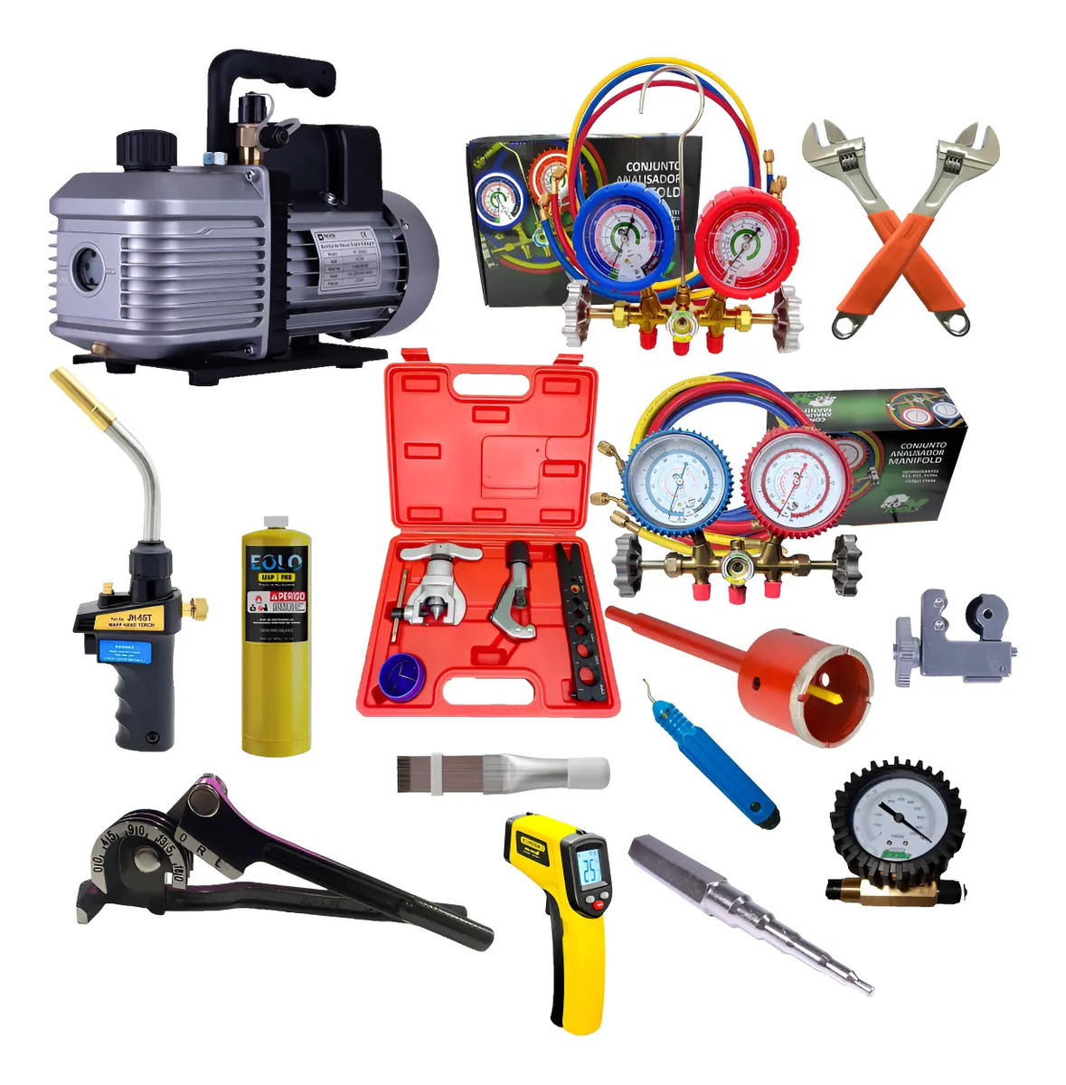 Kit Ferramentas P/refrigeração Ar Condicionado Profissional